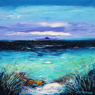 The Dutchman's Cap from Columba's Beach Iona 20x20